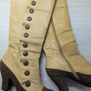 Miz Mooz Tan and Brown Heeled Boots